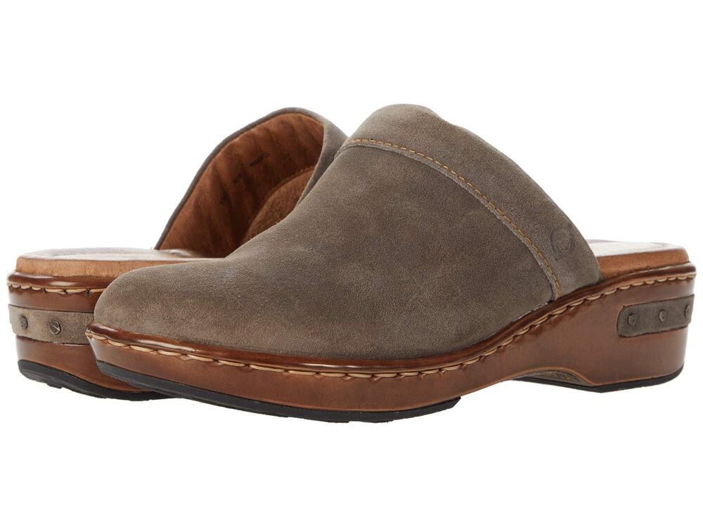 Born Bandy Clog Grey Distressed Leather Slip On Shoes Casual Women's Size 9 M